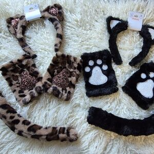 Claire's Sparkly Leopard and Black Cat Costume Set